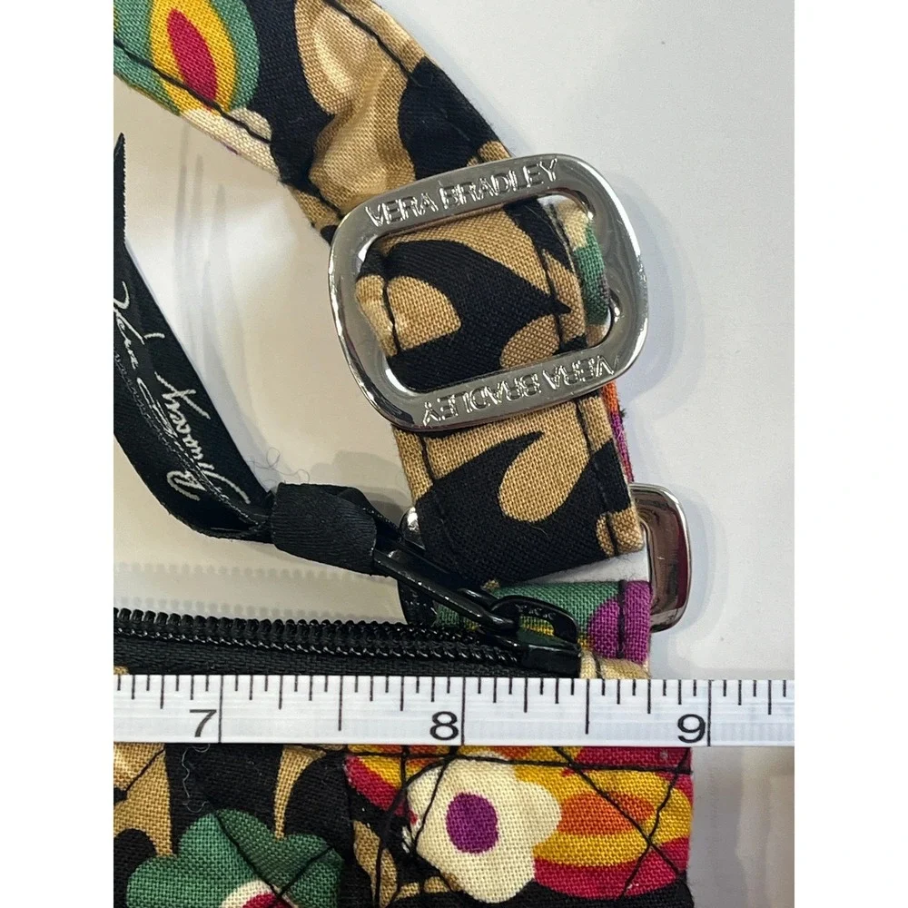 Vera Bradley Provencal Quilted Floral Crossbody Bag Black Multi Color Adjustable - Picture 8 of 9